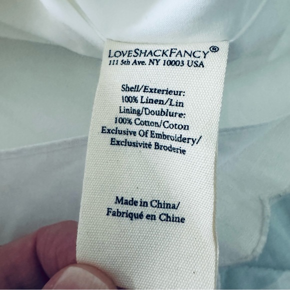 NWT $380 LoveShackFancy Sydow White Scalloped Linen Mini Dress Sz 2 - Picture 13 of 16